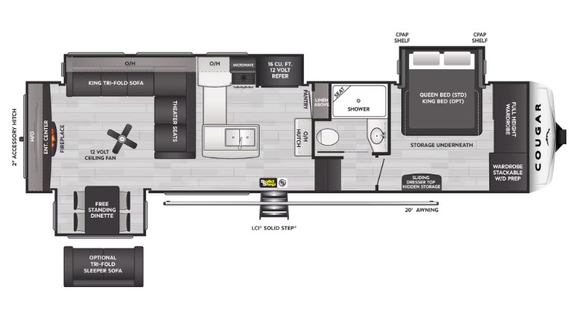 2024 KEYSTONE COUGAR 320RDS, , floor-plans-day image number 0
